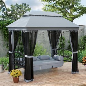 3-Seat Patio Swing Chair (Option: Gray) 3-Seat Patio Swing Chair (Option: Gray)